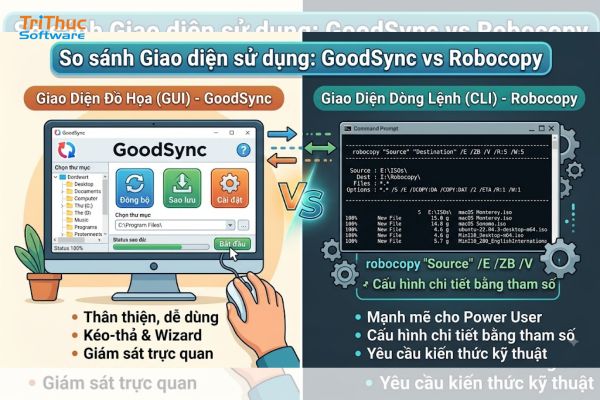 GoodSync và Robocopy: Phần mềm nào là lựa chọn phù hợp? So sánh chi tiết 2026