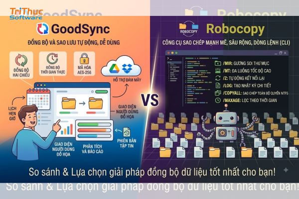 GoodSync và Robocopy: Phần mềm nào là lựa chọn phù hợp? So sánh chi tiết 2026