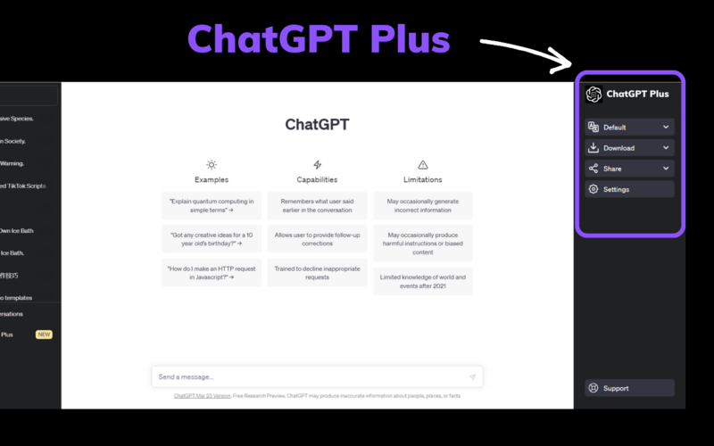 Gói ChatGPT Plus cung cấp nhiều tính năng cao cấp cho người dùng