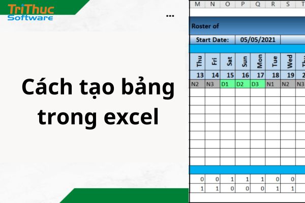 Hướng Dẫn Cách Tạo Bảng Trong Excel Đơn Giản