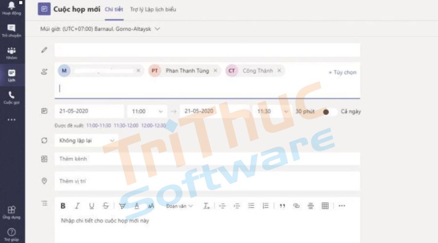Cách Tạo Cuộc Họp Trên Microsoft Team Chi Tiết