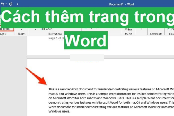 cách thêm trang trong word