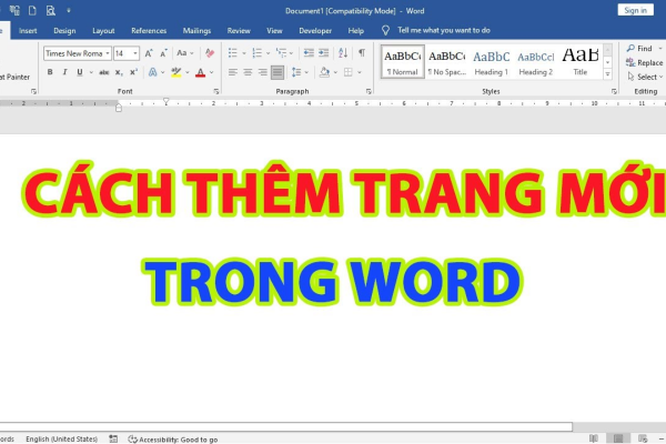 cách thêm trang trong word