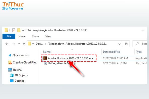 Giải nén file cài đặt Adobe Illustrator 2020 bằng WinRAR