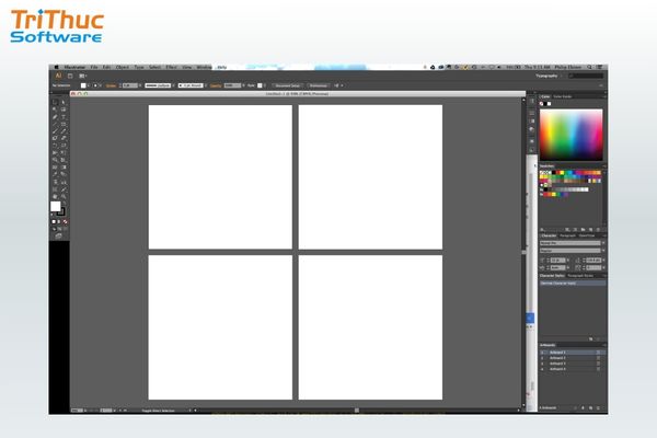 Giao diện của Artboard trong Adobe Illustrator version 24