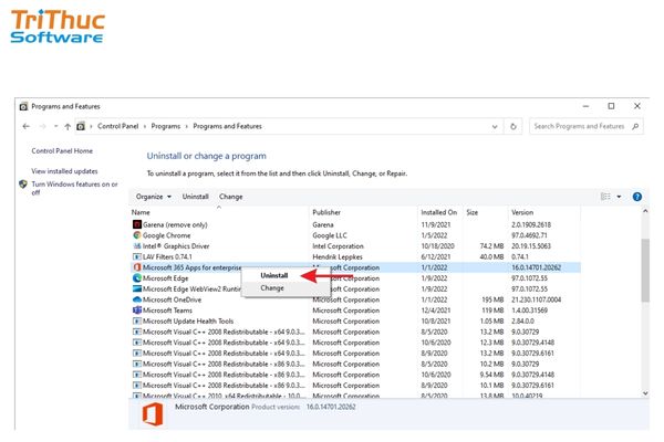 Gỡ cài đặt phiên bản Office 365 cũ nếu có