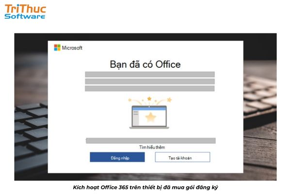 Đăng nhập vào tài khoản Office 365 sẵn có