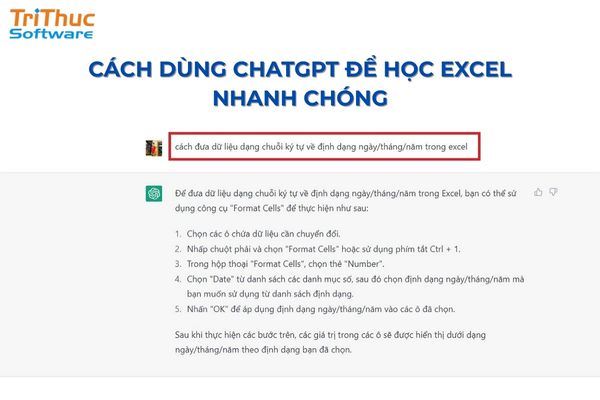Học Excel nhanh chóng, đơn giản thông qua ChatGPT