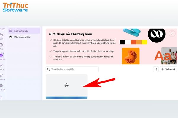 Nhấn chọn Bộ thương hiệu