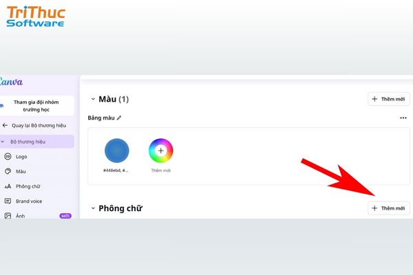 Nhấn thêm mới font chữ