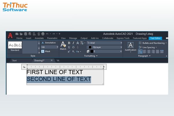 Thiết lập Text Style trước khi viết chữ AutoCAD.