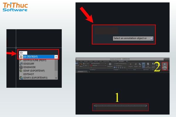 Dùng lệnh TEXTEDIT chỉnh sửa nội dung chữ AutoCAD