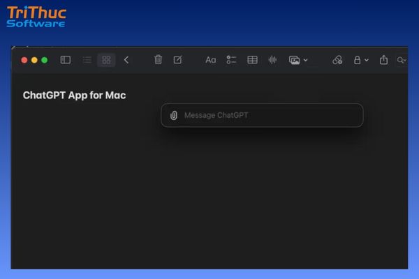 Giao diện phần mềm ChatGPT trên máy tính macOS