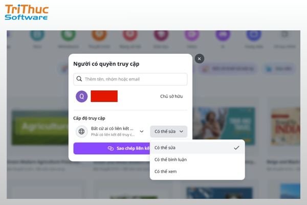 Chia sẻ thiết kế Canva