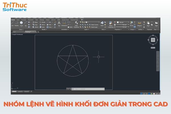 Nhóm lệnh vẽ hình khối cơ bản trong AutoCAD như Line, Circle, Rectangle&hellip;