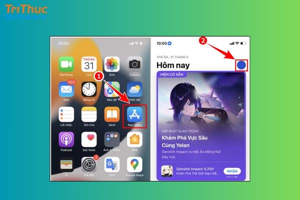 Nhấp vào biểu tượng Avatar