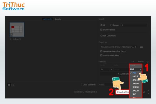 Chọn định dạng file phù hợp
