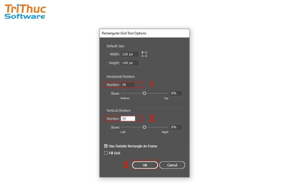 Nhập số lượng hàng và cột