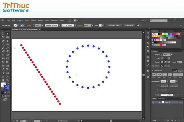 Line Segment Tool vẽ đường thẳng trong logo
