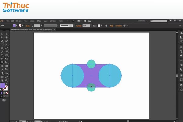 Shape Builder Tool cho phép hợp nhất các phần lại với nhau