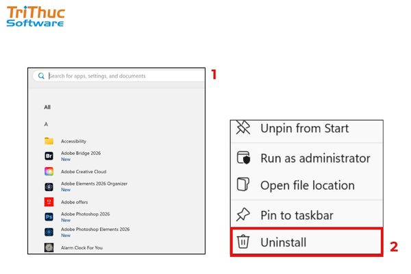 Nhấp vào Uninstall để gỡ Office 365 trên Win 11