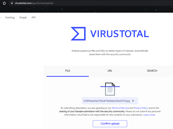 Hình ảnh bước 2. Cách diệt virus trên máy tính Win 7 bằng virustotal.com